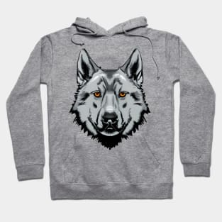 Modern Comic Book Art Wolf Face Hoodie